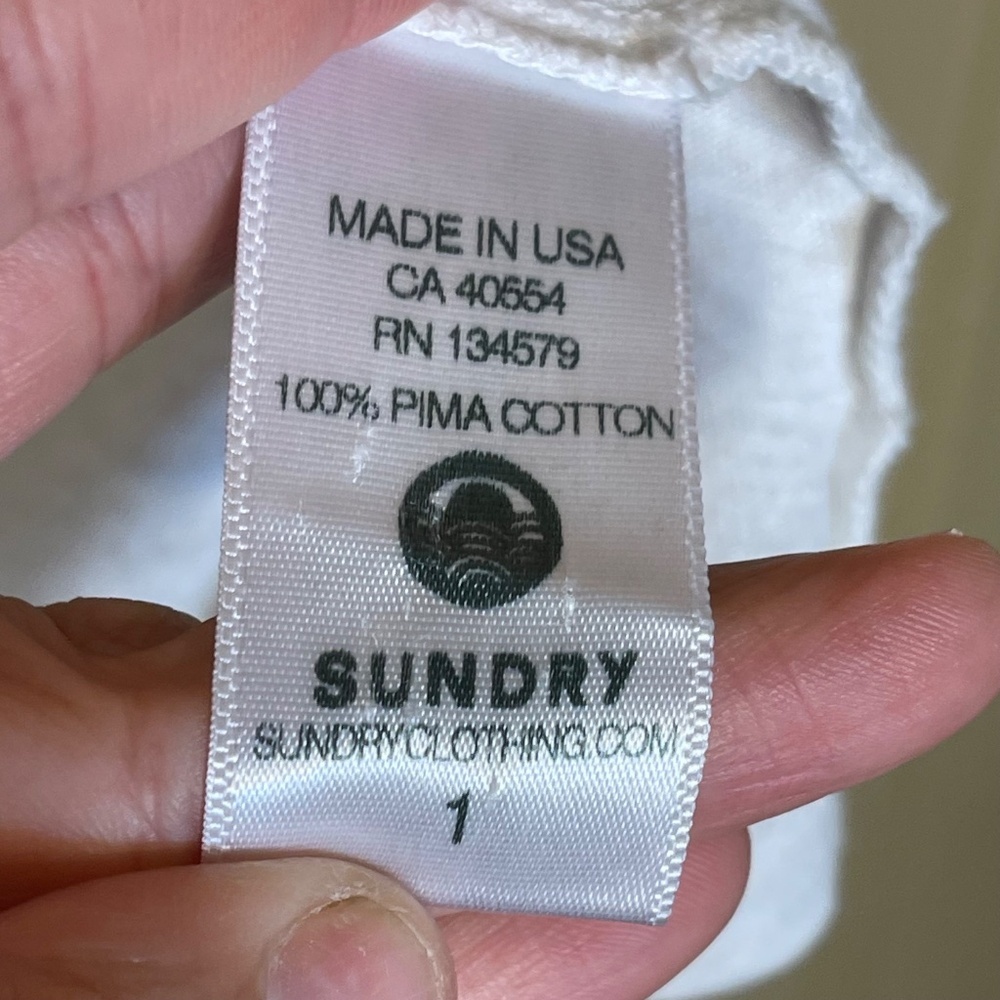 Sundry White Almost French Tee - Picture 4 of 8